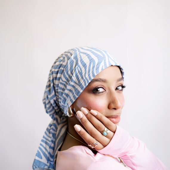 Spanish Turban Fresca Printed Cotton – Light Steel Blue