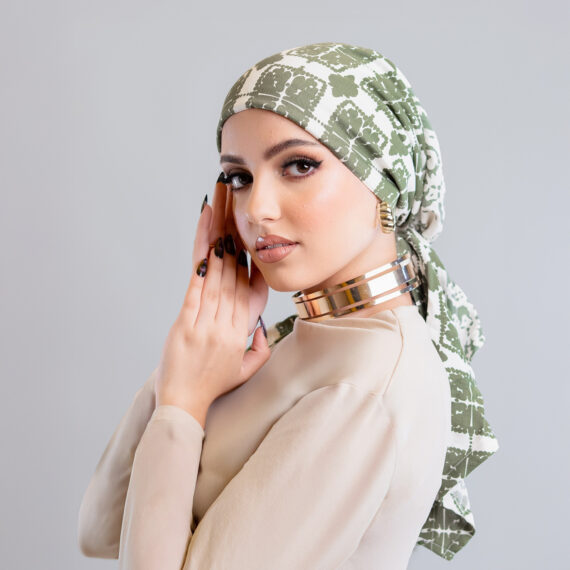 Spanish Turban Printed Linen – Grullo X Flash White