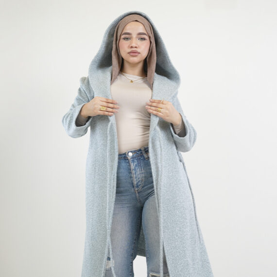 Mohair Knot Coat – Ash blue