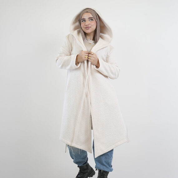 Mohair Knot Coat – White