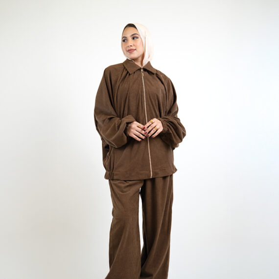 RibVelvet Set One size - Brown