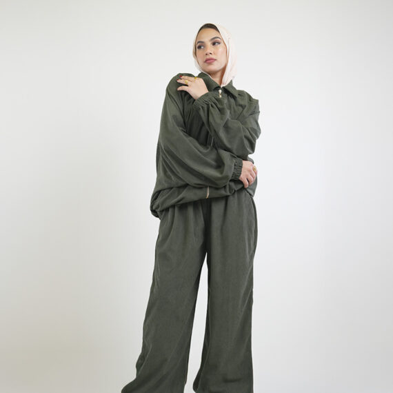 RibVelvet Set One size - Hunter Green