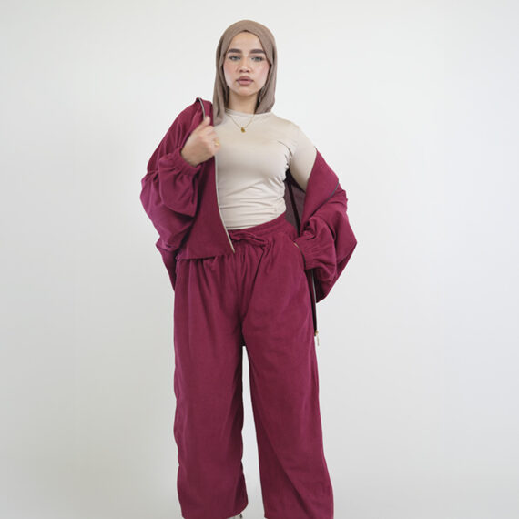 RibVelvet Set One size - Maroon