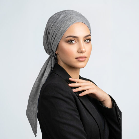 Melange Heather Linen spanish turban - Cool Gray